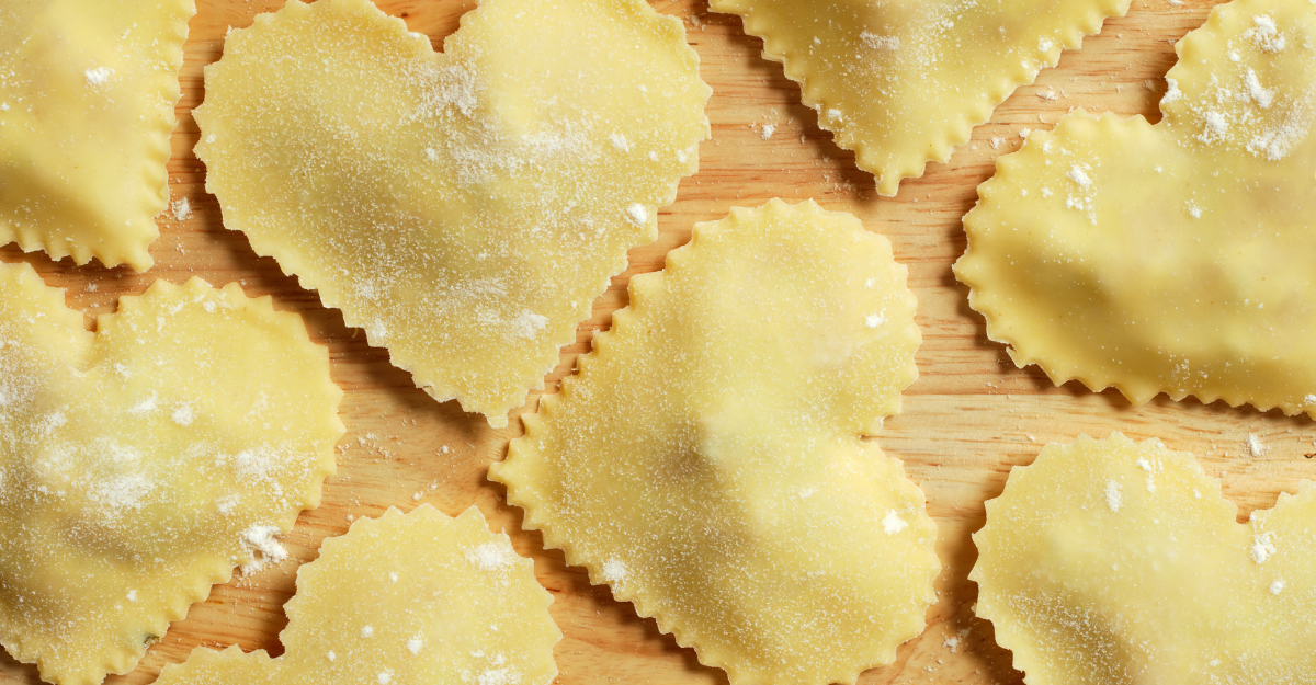 Homemade Heart-shaped Ravioli And Recipe For Valentine's Day